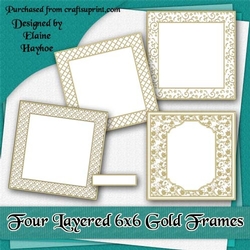 Four Layered Gold 6x6 Frames
