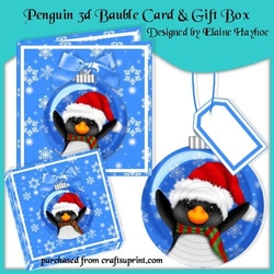 Penguin 3d Bauble Gift Set