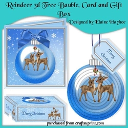 Reindeer 3d Bauble Gift Set