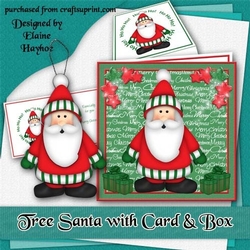 3d Tree Hanging Santa Gift Set