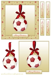 Red Football Bauble Cardfront/Topper