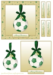 Green Football Bauble Cardfront/Topper
