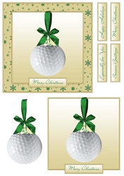 Golf Ball Bauble6x6 Cardfront/Topper