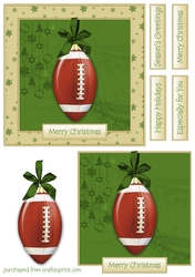 Rugby Ball Bauble Cardfront/Topper