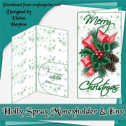 Holly Spray Moneyholder and Envelope