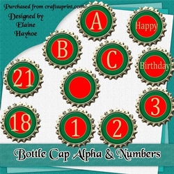 Bottle Cap Alpha & Numbers