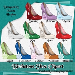 Birthstone Shoes Clipart