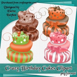Crazy Birthday Cakes Clipart