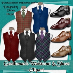 Gentlemans Waistcoats and Shoes Clipart
