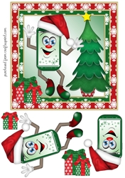 Christmas Phone 7x7 card front/topper