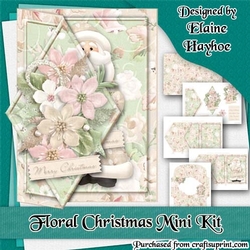Floral Christmas Diamond Fold-back Card Mini Kit