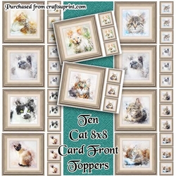 10 Cat 8x8 Cardfronts / Toppers Bumper Pack