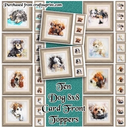 Image of cup853370_72307 - 10 Dog 8x8 Cardfronts / Toppers Bumper Pack