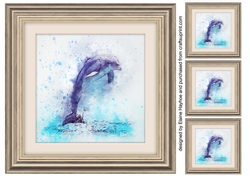 Dolphin  8x8 Card Front / Topper