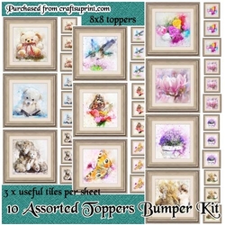Ten Assorted 8x8 Card Front / Topper Bumper Kit