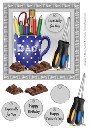 Dads Mug Card Front Topper (7x7)