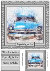 Car 1 8x8 Card Front Topper 