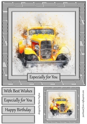 Car 3 8x8 Card Front Topper