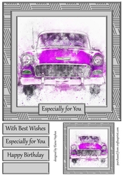 Car 8 8x8 Card Front Topper