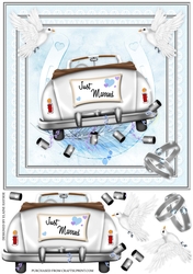Just Married 8x8 Card Front Topper