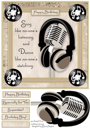 Sing Like Non-ones Listening Card Front Topper