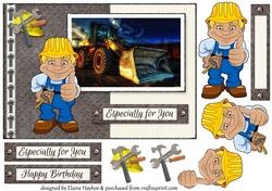 Digger Dan A5 Birthday Card Front