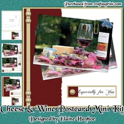 Cheese & Wine Postcard Mini Kit