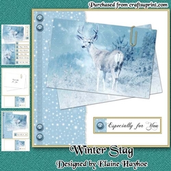 Winter Stag Postcards Mini Kit
