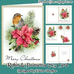 Robin & Poinsettia 5x7 Card Kit