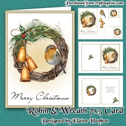 Robin & Wreath 5x7 Card Kit