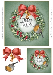 Snowberry Wreath 7x7 Quick Card Front