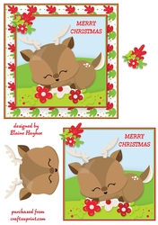 Wobblehead Sleeping Reindeer Card Front