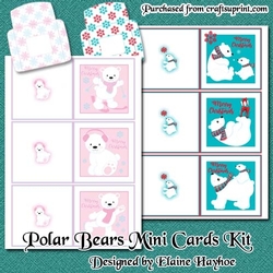 Polar Bear Mini Cards Kit