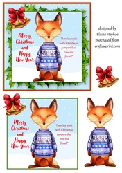 Christmas Jumper Fox Card Front
