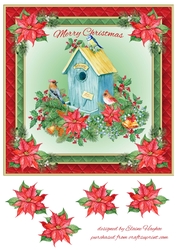 Christmas Birdhouse 2 Card Front