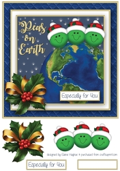 Peas On Earth Christmas Card Front