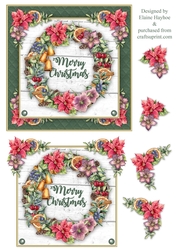 Christmas Wreath 15cm Card Front