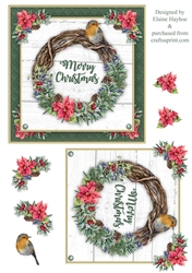 Wreath with Robin Card Front