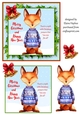 Christmas Jumper Fox Card Front