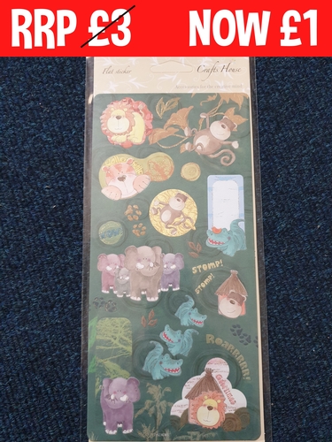 Set of Cute Jungle Animal Flat Stickers