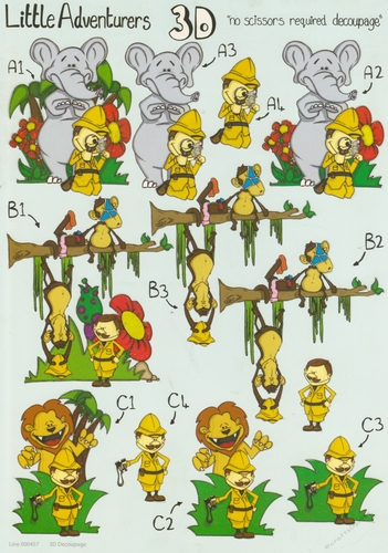 2 x 457 - Little Adventurers Die Cut Craft Sheet