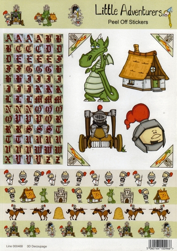 2 x 468 - Little Adventurers Peel Off Sticker Sheet