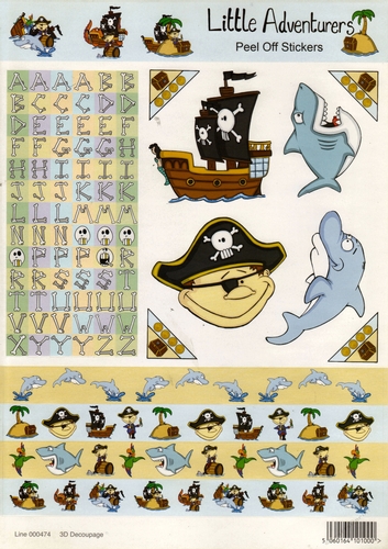 2 x 474 - Little Adventurers Peel Off Sticker Sheet