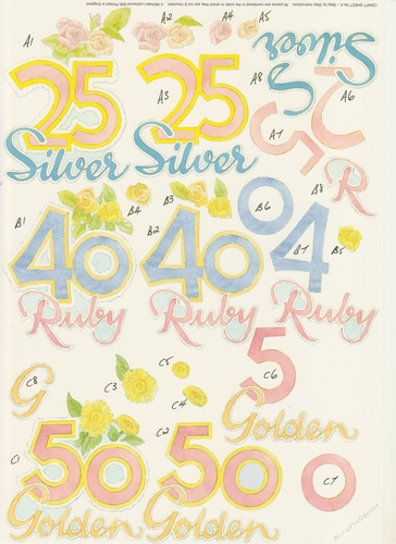 2 x 556CD - Wedding Anniversary - A4 Step by Step Printed Craft Sheet - Not Die Cut