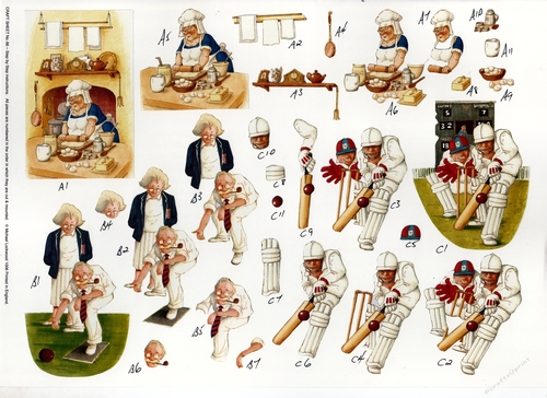 2 x 557CD - Baking, Cricket, Bowling - A4 Step by Step - Not Die Cut