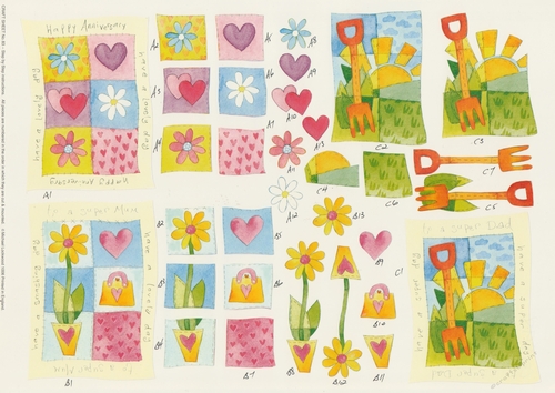 2 x 598CD - Anniversary Super Mum Super Dad & Gardening - NOT DIE CUT