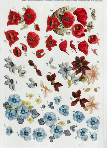 2 x 608CD - FLOWERS including PANSIES - NOT DIE CUT