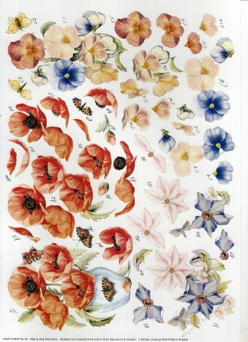 2 x 612CD - Various Flowers and Butterflies - NOT DIE CUT