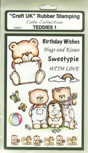 Teddies 1 - Cute Collection Rubber Stamp Sheet