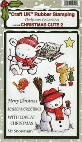 Cute 2 - Christmas Collection Rubber Stamp Sheet